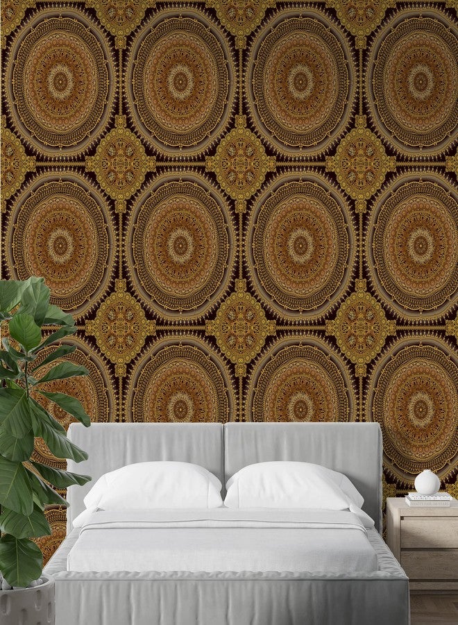 PAPER PLANE DESIGN Self-Adhesive Theme Mandala Wallpaper for Living Rooms Bedroom-1 Roll(Black &Golden) - Image 5
